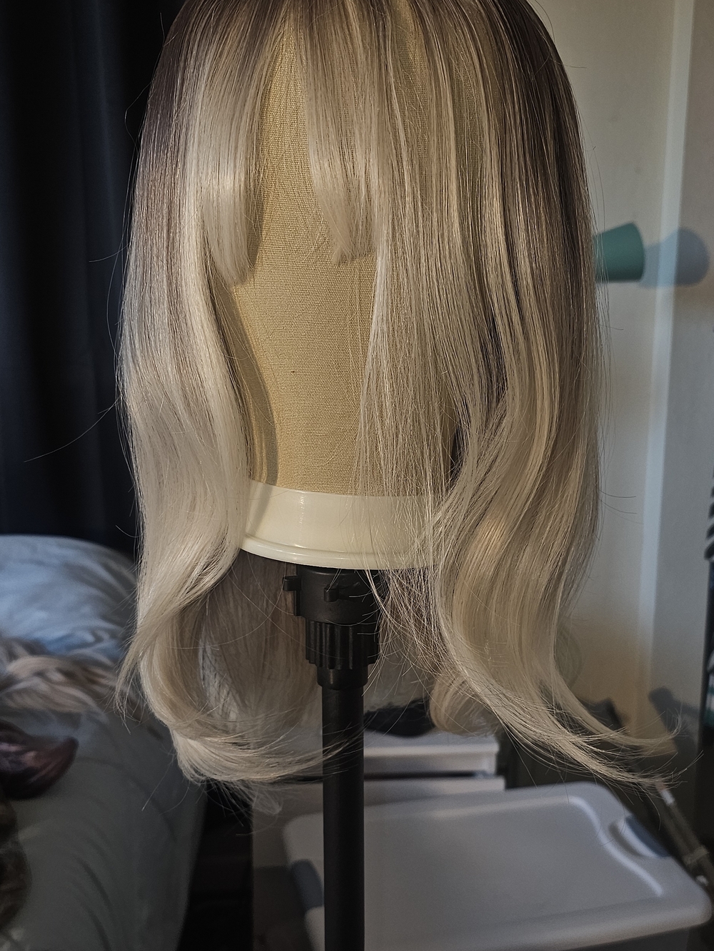 Blonde Ash Layered Wig with Curtain Bangs - Chelsea Smith Crowns